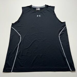 Under Armour Mens Fitted Heat Gear Sleeveless Shirt - Black - Size 2XL